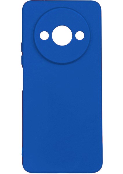 Xiaomi Redmi A3 4g 2024 Kılıf Mat Esnek Biye Silikon Kılıf-Mavi + Nano Ekran Koruyucu
