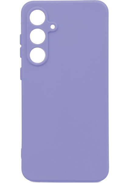 Galaxy S24 Fe Kılıf Mat Esnek Biye Silikon Kılıf-Lila + Cam Ekran Koruyucu