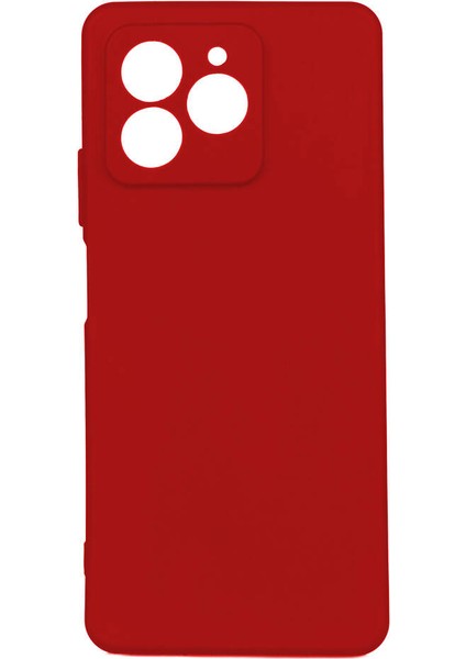 Omix X7 Kılıf Mat Esnek Biye Silikon Kılıf-Kırmızı + Cam Ekran Koruyucu