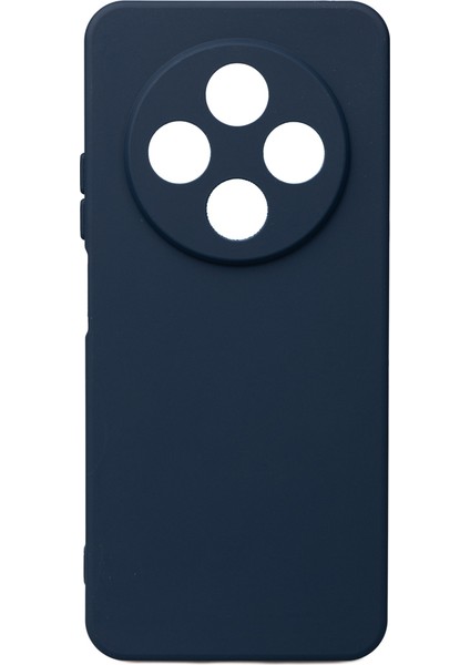 Xiaomi Redmi 14C 4g Kılıf Mat Esnek Biye Silikon Kılıf-Lacivert + Cam Ekran Koruyucu
