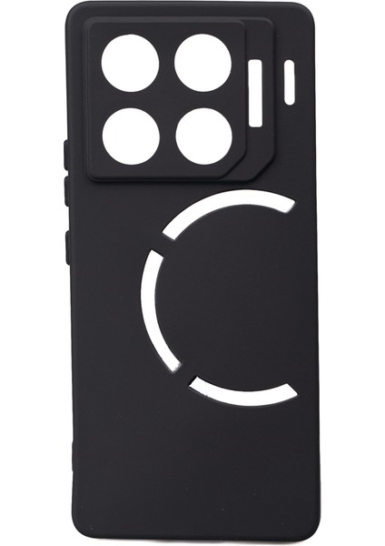 Infinix Gt 20 Pro Kılıf Mat Esnek Biye Silikon Kılıf-Siyah + Cam Ekran Koruyucu