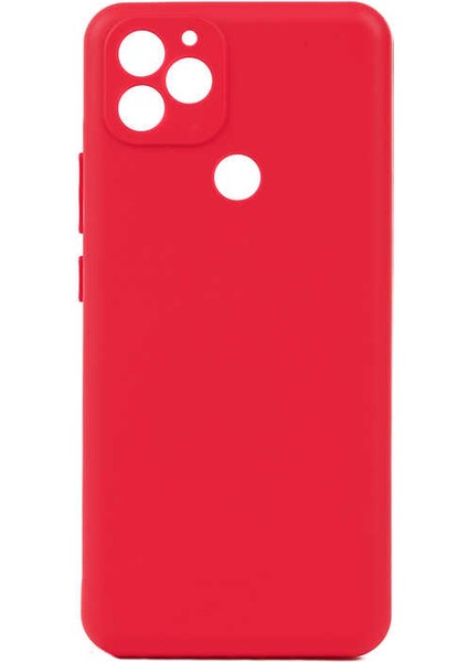 General Mobile 22 Kılıf Mat Esnek Biye Silikon Kılıf-Kırmızı + Cam Ekran Koruyucu