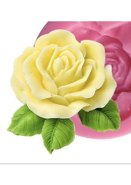 Yapraklı Gül Çiçek 6,4cm Silikon Kalıp K-066 modelleri