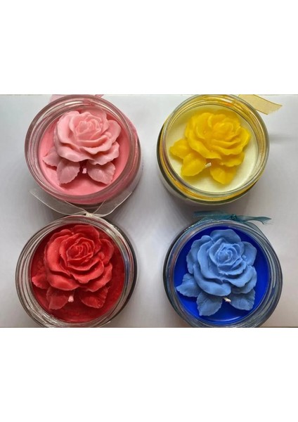 Yapraklı Gül Çiçek 6,4cm Silikon Kalıp K-066