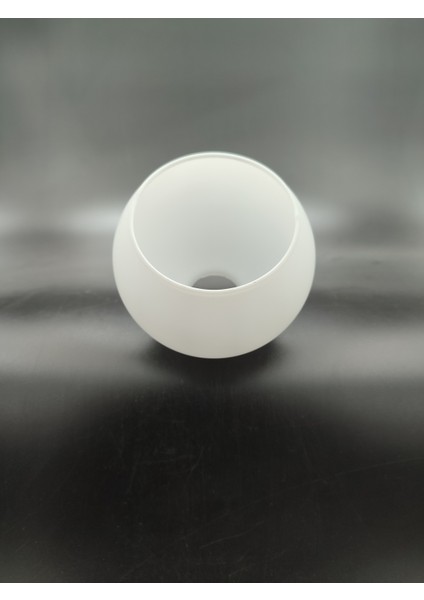 Küçük Avize Camı.yuvarlak,düz Beyaz RENKTE.(ÇAP:10.00 cm -DUY YUVASI:3.00 cm )MUM Ampule Göre.(E.14)