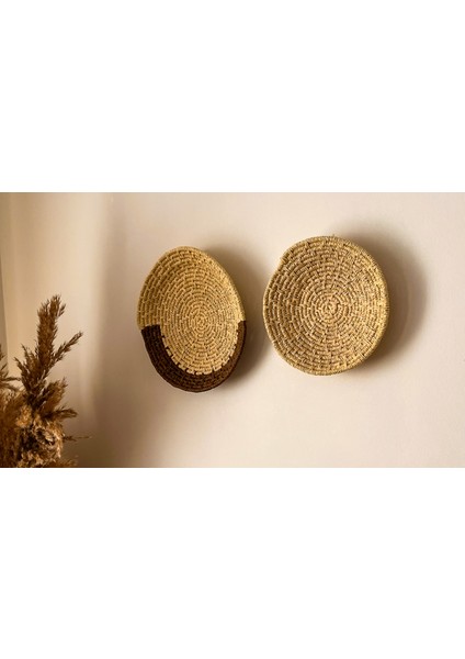 El Yapımı Hasır Duvar Dekoru - 2 Li Set (20 cm / 25 cm ) fırsatları