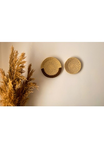 El Yapımı Hasır Duvar Dekoru - 2 Li Set (20 cm / 25 cm ) indirimleri