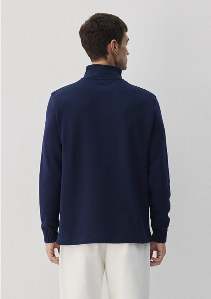 Yarı Fermuarlı Lacivert Sweatshirt 0S10319-70497 fırsatları