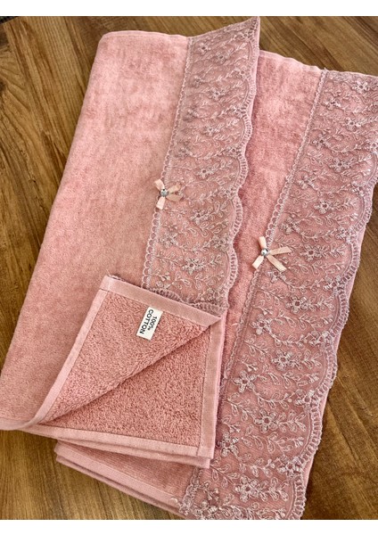 Pamuklu Güpürlü Çeyizlik, Hediyelik Pembe El & Yüz Yüz Havlusu 50*90 cm fiyatları