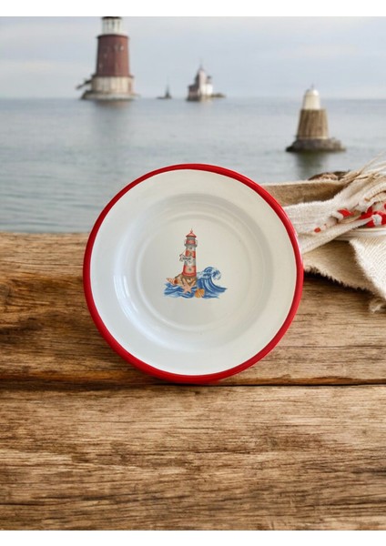 4 Adet 16 Cm Emaye Yemek Tabağı, Servis Tabağı, Emaye Tabak, Meze Tabağı, Sunum, Meyve, Marine Set fırsatları