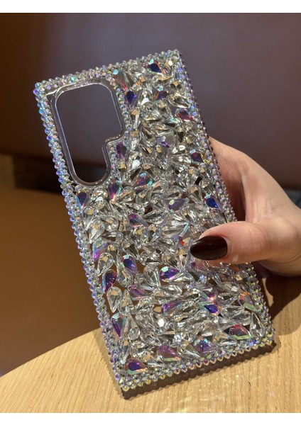 Samsung Galaxy S24 Ultra Uyumlu Lüks Hologram Kristal Taşlı Kılıf