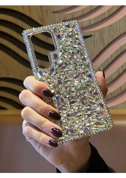 Samsung Galaxy S24 Ultra Uyumlu Lüks Hologram Kristal Taşlı Kılıf