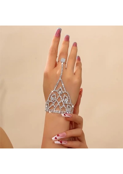Şahmeran Tipi Zirkon Taşlı Bileklik Gümüş Kaplamalı