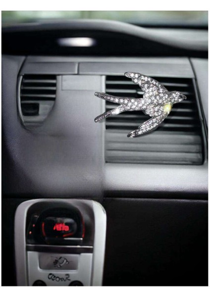 Swarovski Taşlı Kuş Araç Içi Fan Süsü