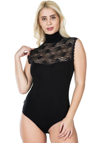 Sıfır Kol Balıkçı Yaka Kadın Body 343