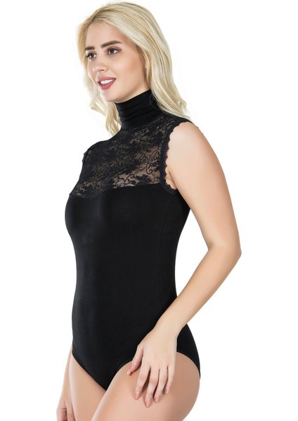Sıfır Kol Balıkçı Yaka Kadın Body 343