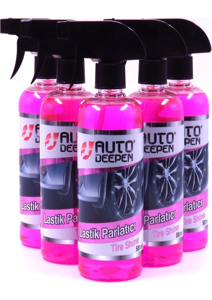 5'li Avantaj Set, Oto Lastik Parlatıcı 500 Ml, Sprey Başlıklı, Parlak Görünüm, Uzun Süre Kalıcı