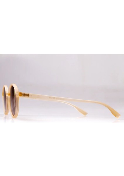 Cısse Eyewear CS23116 Kadın Güneş Gözlüğü Kemik Renk Yuvarlak Çerçeve Kahverengi Cam UV400 modelleri