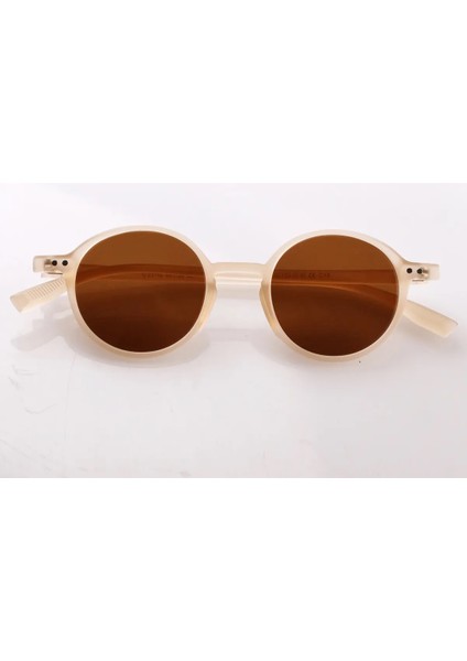 Cısse Eyewear CS23116 Kadın Güneş Gözlüğü Kemik Renk Yuvarlak Çerçeve Kahverengi Cam UV400 fırsatları