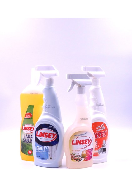 4'lü Set, 1 L Sıvı Arap SABUNU&750 ml Banyo TEMIZLEYICI&750 ml Ağır Yağ ÇÖZÜCÜ&500 ml Oda Parfümü