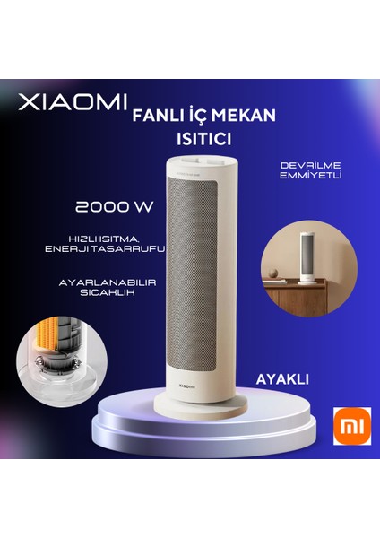Hızlı Isıtma-Fanlı Dikey Isıtıcı 2000W