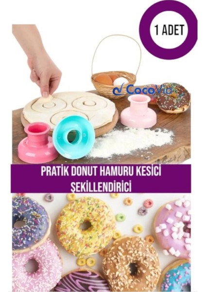 Pratik Donut Hamur Kesici ve Şekillendirici - Donat/çörek/pişi Kalıbı ( 1 Adet )
