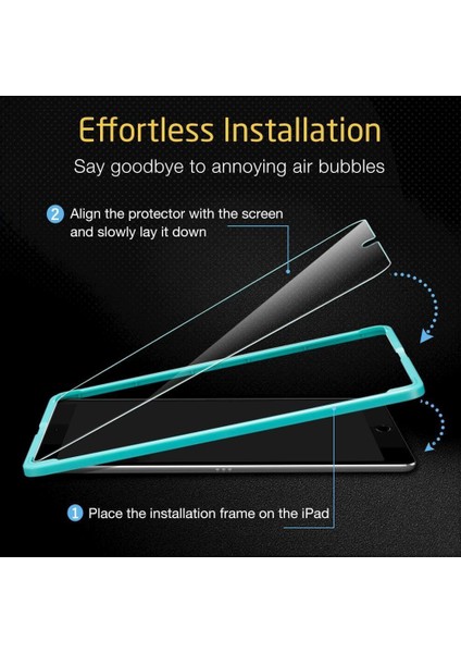 Apple iPad 10.2 - Apple iPad Air 2019 - Apple iPad 7/8/9 Anti-Static Temperli Full Cam Ekran Koruyucu