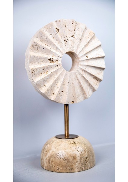 Traverten Pervane Dekor Küçük, Mermer Ayaklı Mermer Dekoratif Obje Biblo Süs Eşyası fiyatları