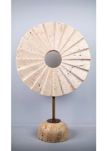 Traverten Pervane Dekor Büyük, Mermer Ayaklı Mermer Dekoratif Obje Biblo Süs Eşyası fiyatları