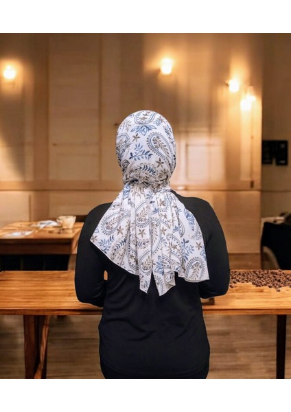 Ithal Krep Şal Desen, Turkuaz/yeşil Şal