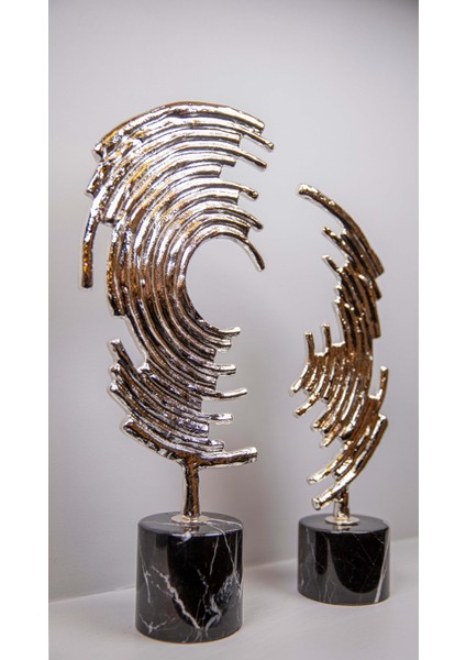 2’li Yarım Ikon Dekor Gümüş, 2’li Mermer Ayaklı Metal Ikon Takım Dekoratif Obje Biblo Süs Eşya fiyatları