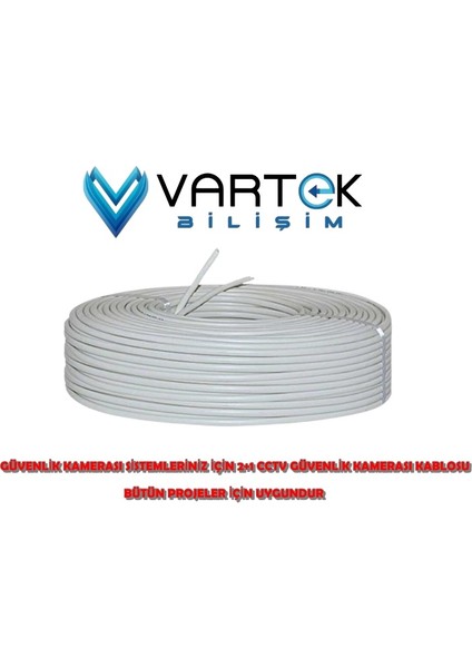 Kablo Güvenlik Kamera Kablosu 2+1 0.50MM 100M Metre