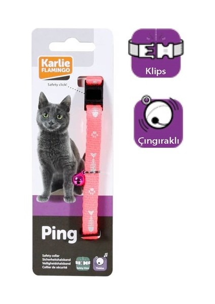 Kedi Tasması Çıngırank 30cm Pembe