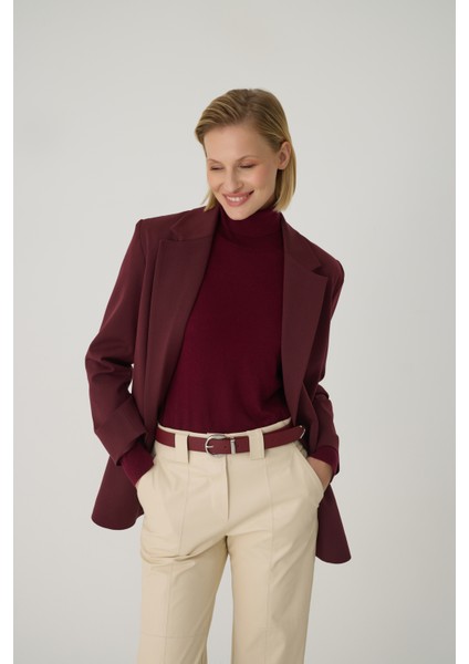 Pıenza Bordo Blazer Kadın Ceket