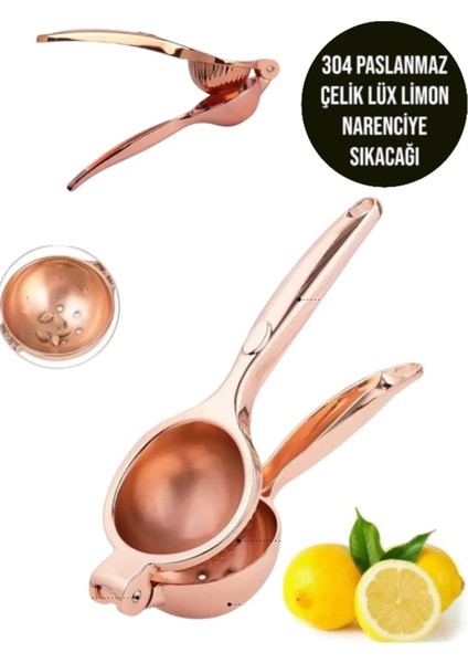 Profesyonel Rose Paslanmaz Çelik Limon Sıkacağı | Lüks 304 Ağır Çelik Limon Portakal Sıkacağı