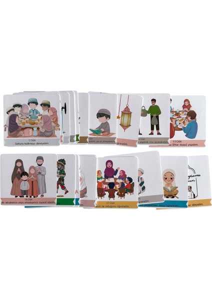 30 Adet Ramazan Etkinlik Kartları 9X10 cm