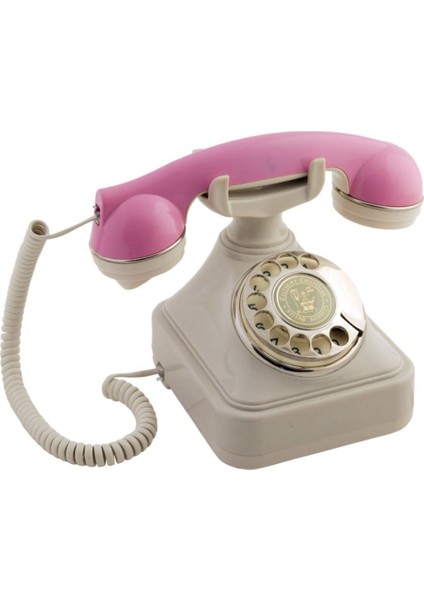Pembe Krem Çevirmeli Klasik Telefon