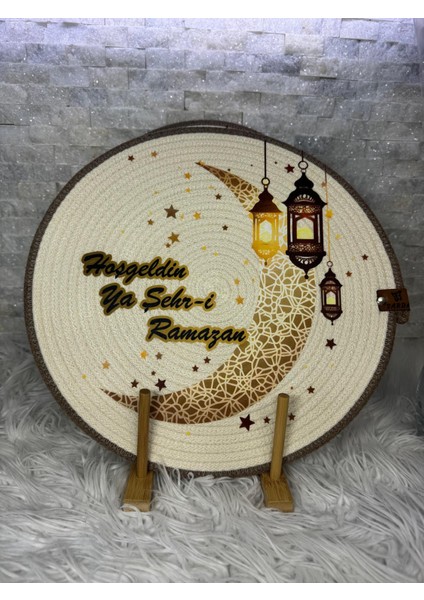 Ramazan Temalı Baskılı Supla Takımı Sofra Sunum Amerikan Servis 6 Adet 33 cm x 33 cm