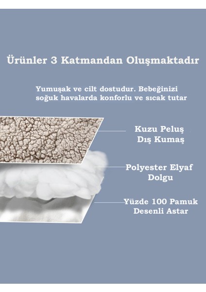 0-4 Ay Bebek Dış Kundak ve Battaniye Seti Wellsoft Fildişi (Çiçekler ve Böcekler Desenli)