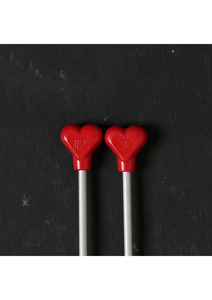 Addı Kalpli 3mm 40CM Klasik Alüminyum Örgü Şişi - fırsatları