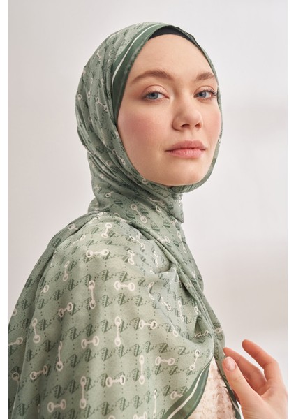 Monogram Desen Ithal Vual Şal - Keten Yeşili fiyatları