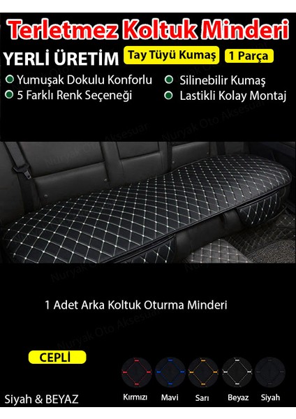 Terletmez Kumaş Ön ve Arka Oto Koltuk Oturma Minderi 3 Parça modelleri