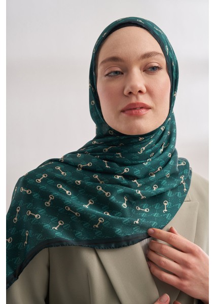 Monogram Desen Ithal Vual Şal - Zümrüt fiyatları
