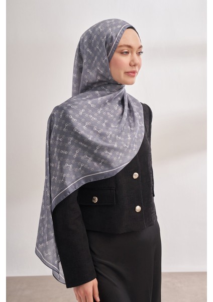 Monogram Desen Ithal Vual Şal - Gri fiyatları
