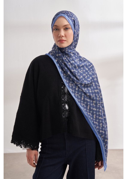 Monogram Desen Ithal Vual Şal - Indigo fiyatları