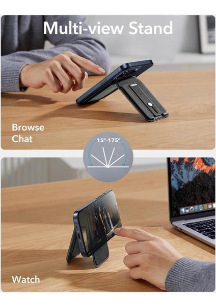 5 Kart Için Cüzdan Standı, Manyetik Parmak Halkalı Kart Tutucu, Magsafe ve Halolock ile Uyumlu