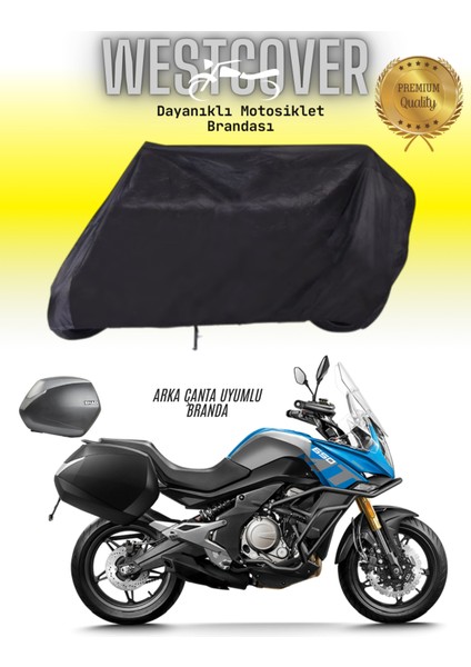 Cf Moto 650MT Arka Çanta Uyumlu Siyah Motosiklet Brandası,örtüsü