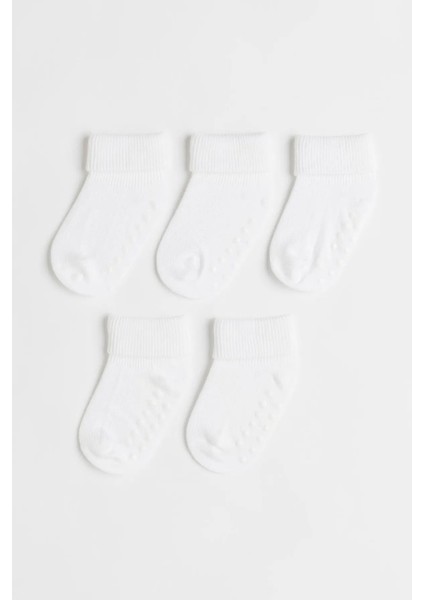 6'lı Organik Pamuklu Kaydırmaz Bebek-Çocuk Çorabı