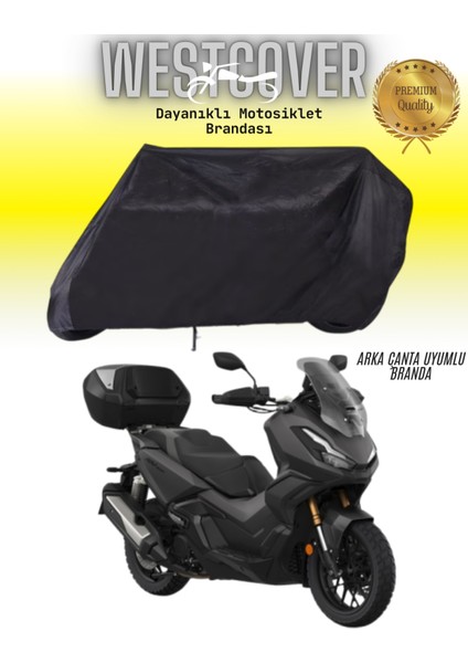 Honda X-Adv 350 Arka Çanta Uyumlu Siyah Motosiklet Brandası,örtüsü