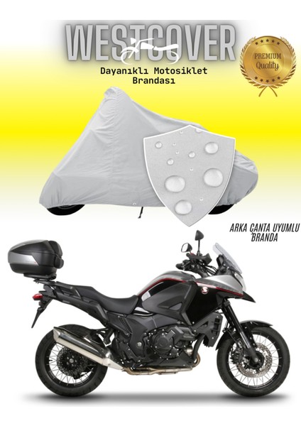 Honda Vfr 800 x Crossrunner Arka Çanta Uyumlu Motosiklet Brandası,örtüsü Gri